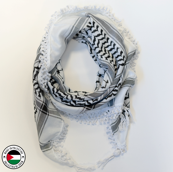 Black & White Hirbawi Kufiya (Kuffiyeh)