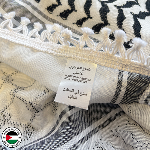 Black & White Hirbawi Kufiya (Kuffiyeh)